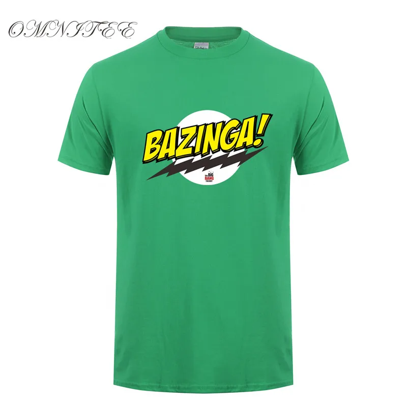 

The Big Bang theory T Shirt Summer Short Sleeve Bazinga Men T-shirt Cotton Men Sheldon Cooper T Shirts Tops Free Shipping
