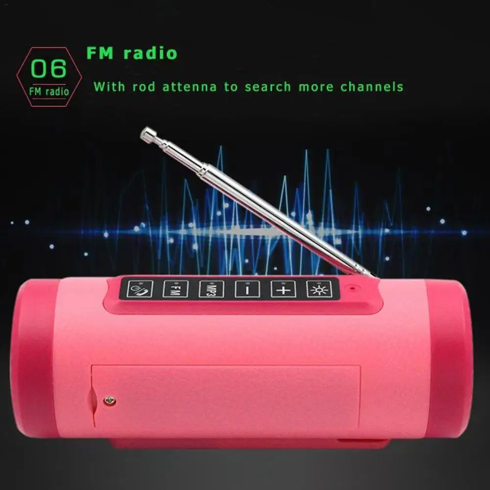 Беспроводной Bluetooth динамик наружное радио FM TF карта Аудио фонарик портативный