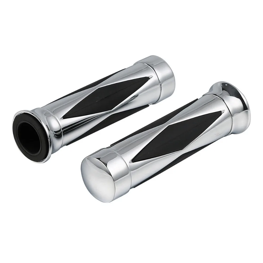 

Chrome Motorcycle 1" 25mm Handlebar Hand Grips For Harley Yamaha Suzuki Honda