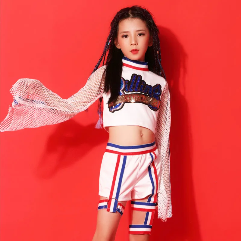 High Quality New 2019 Jazz Dance Costume Children Hip Hop Suit Street Hip-hop Korean Girls Show | Тематическая одежда и