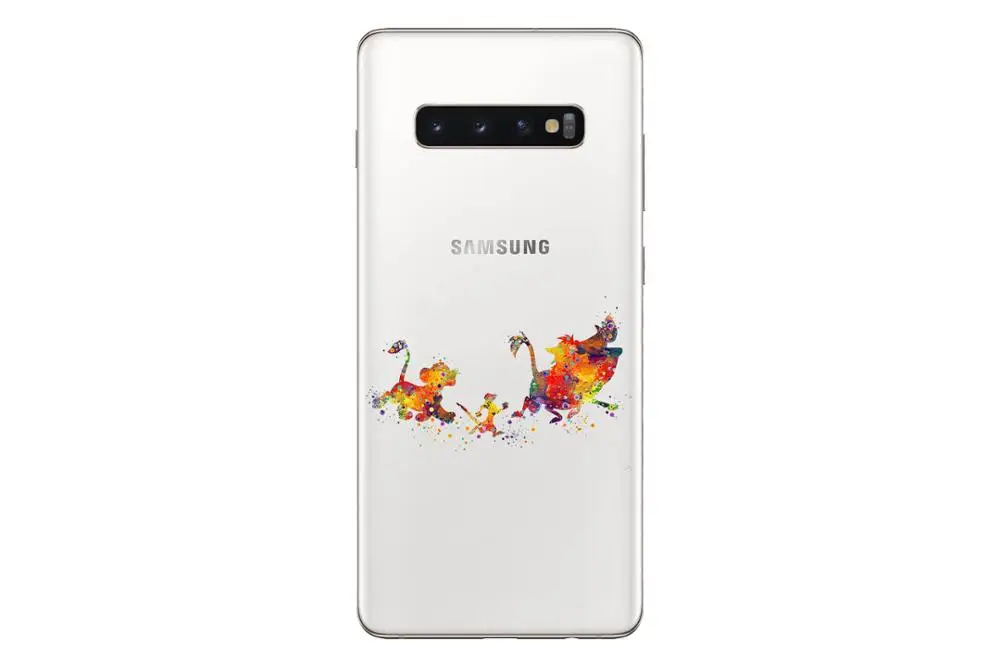 Мягкая задняя крышка из ТПУ с акварельным рисунком короля льва пумбы Hakuna Matata для трех Galaxy Note9 S6 S7 S8 S9 S10 Plus M10 M20 - Цвет: TPU