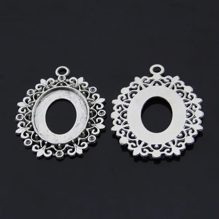 Бесплатная доставка, 5 шт./лот, внутренний размер 30x20 мм, наружный размер 50x36 мм, винтажная антикварная Серебристая бронзовая Кабошон, основа