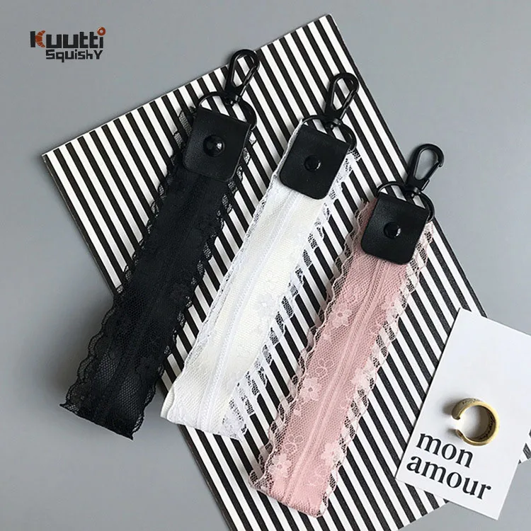 Kuutti 1 шт. черный розовый белый элегантный кружевной наручный ремешок для телефона