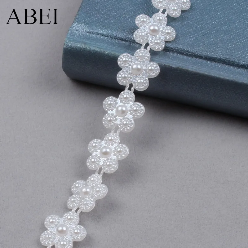 Лента кружевная из хлопка с имитацией жемчуга 2 ярда 13 мм | Дом и сад