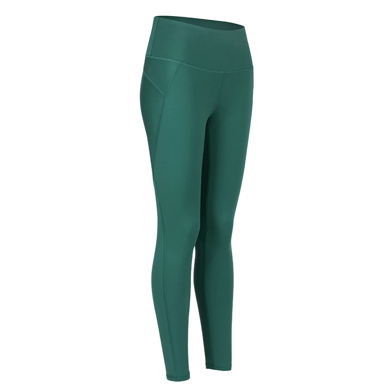 Green Jasper04 CRZ Йога женские Высокая талия приседания доказательство сжатия тренировки 7/8 облегающие леггинсы с карманом - Цвет: Green Jasper04