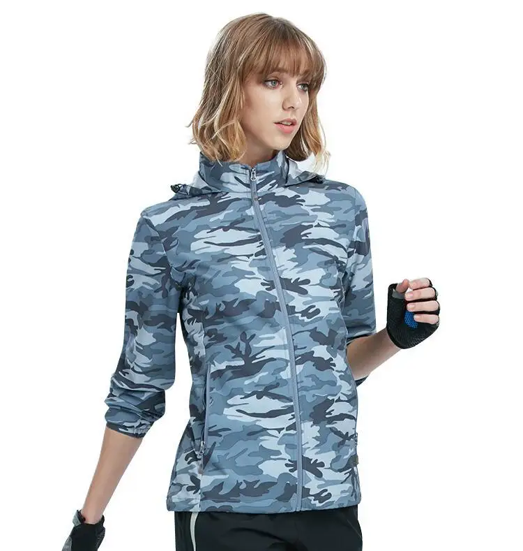 Women Middle grey Модное камуфляжное пальто для мужчин wo мужские тонкие эластичные солнцезащитные водонепроницаемые летние дышащие уличные пальто тонкие повседневные куртки - Цвет: Women Middle grey