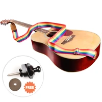 adjustable multicolor guitar strap nylon belt with 1pc guitar strap lock hawaiian style acoustic electric guitar and bass