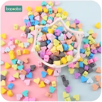 bopoobo 30pc 14mm silicone beads heart shaped food grade teether diy jewelry sensory toys necklace diy crafts food grade teether