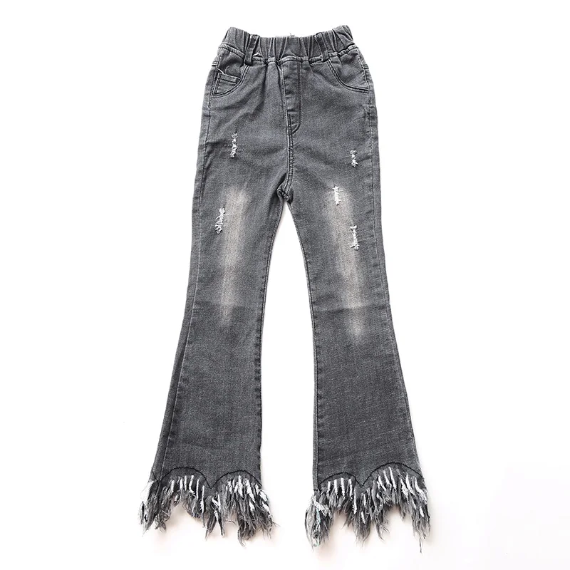 Новинка 2017 года модные джинсовые брюки для детей Обувь девочек осенняя одежда