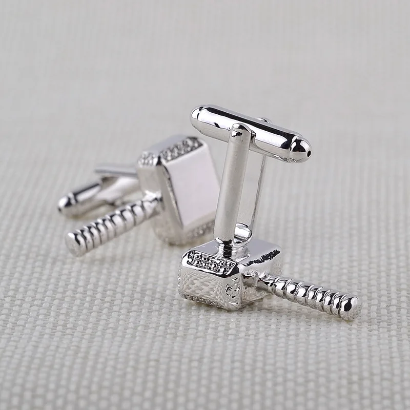 Trendy Metal Hammer Luxury Men Shirts Cuff Links Button Comics Superhero Cufflinks Shirt Cufflink for Men's Gifts Jewelry 1 Pair |