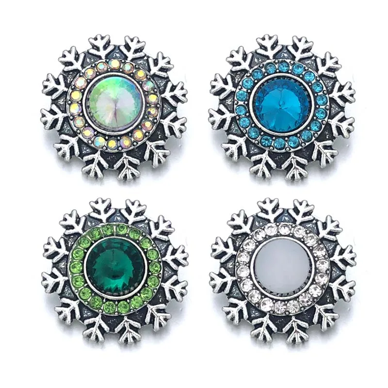 

Hot w449 Snowflake 3D 18mm 20mm Metal Snap Button For Bracelet Necklace Interchangeable Jewelry Women Accessorie Findings