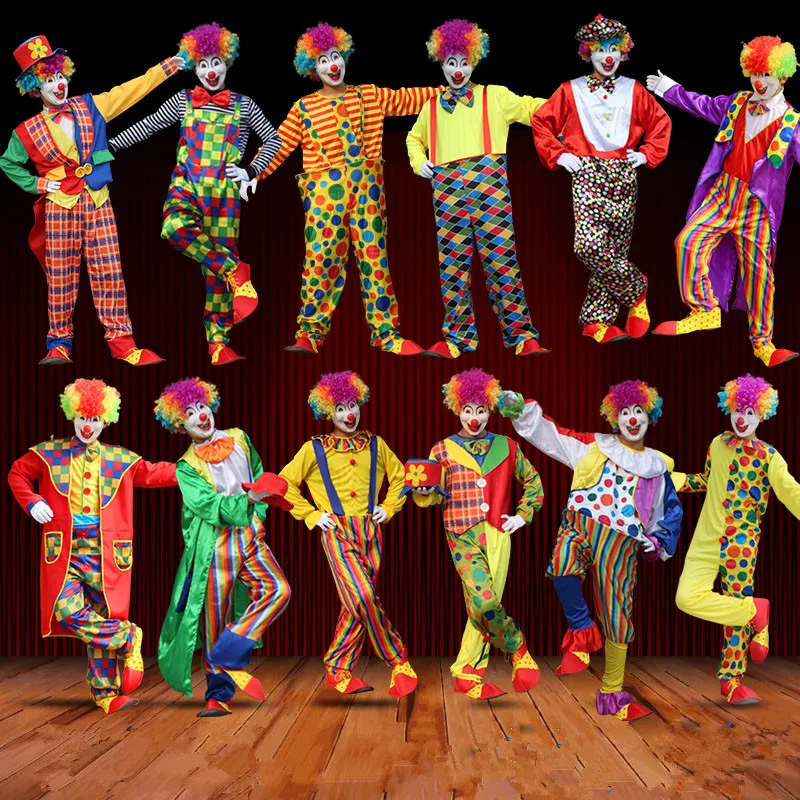 Костюмы для Хэллоуина нарядное платье костюм сцены взрослый клоун цирк одежда