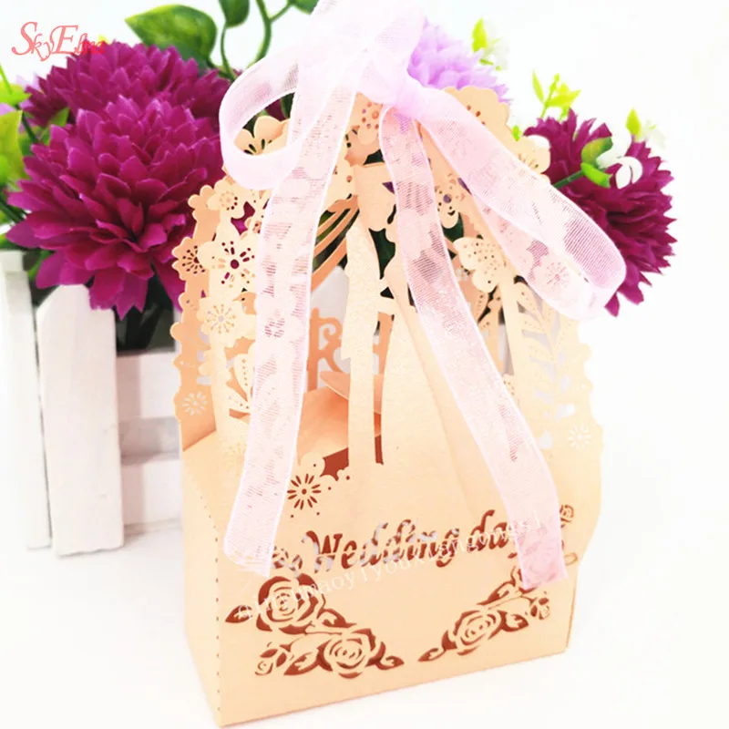 pink 10 шт., свадебная романтическая коробка для конфет MR MRS GiftCandy, сумка для свадебной вечеринки, товары для дня рождения, 6z - Цвет: pink