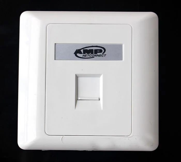 Белая настенная панель с разъемом RJ11 для телефона RJ45 розетка одной розеткой