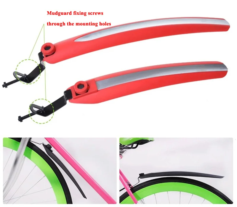 WEST BIKING 2Pcs Bicycle Fenders Bike Front/Rear Fender Quick Release With Reflect Tape Mudguard Wings Cycling | Спорт и развлечения