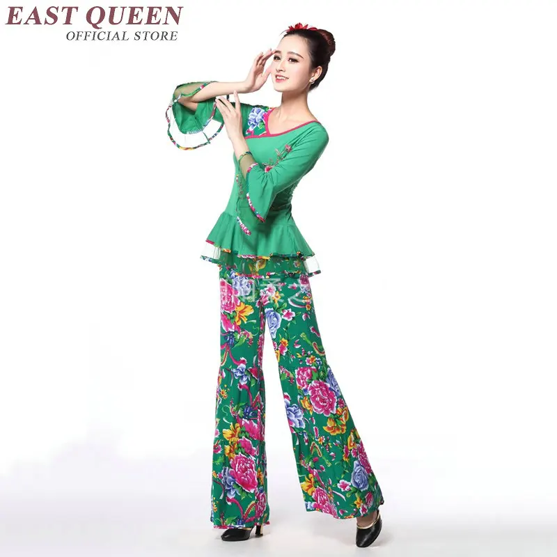 Chinese folk dance Traditional chinese clothing Classical stage wear oriental costumes AA3105 Y | Тематическая одежда и