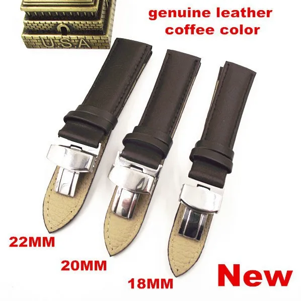 

Wholesale 10pcs /lots High quality 18MM 20MM 22MM genuine leather coffee color Watch band watch strap - 32313