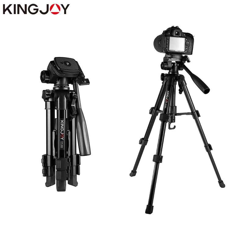 KINGJOY Officia VT-850 Light Video Tripod Kits Camera Tripod Stand Profesional Alloy With Rocker Arm Flexible Portable Holder