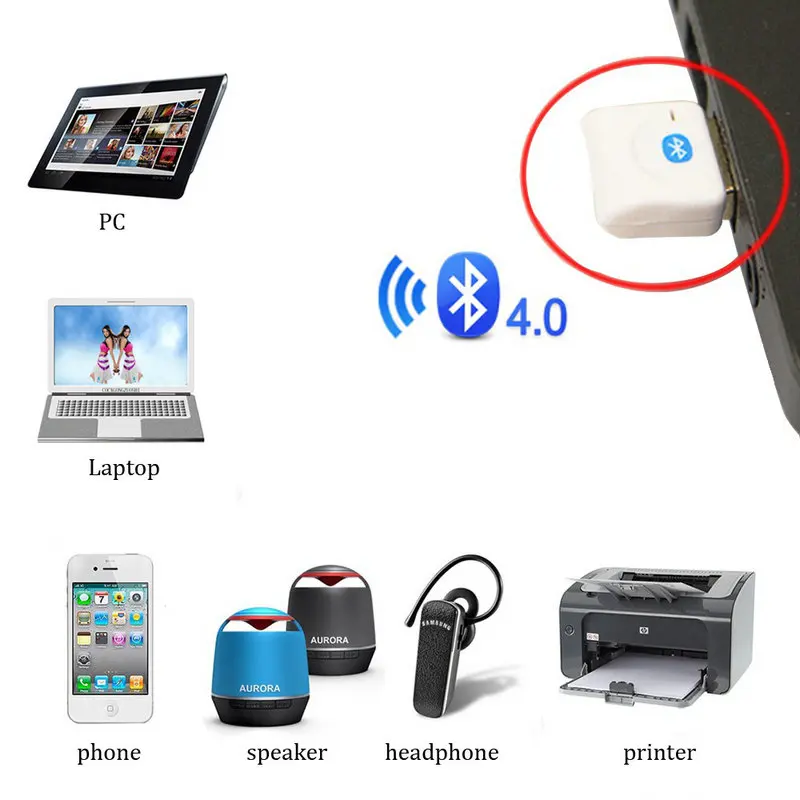 Hongsund беспроводной USB Bluetooth адаптер V4.0 Bluetooth Dongle музыкальный звуковой приемник адаптер Bluetooth передатчик для компьютера ПК ноутбук