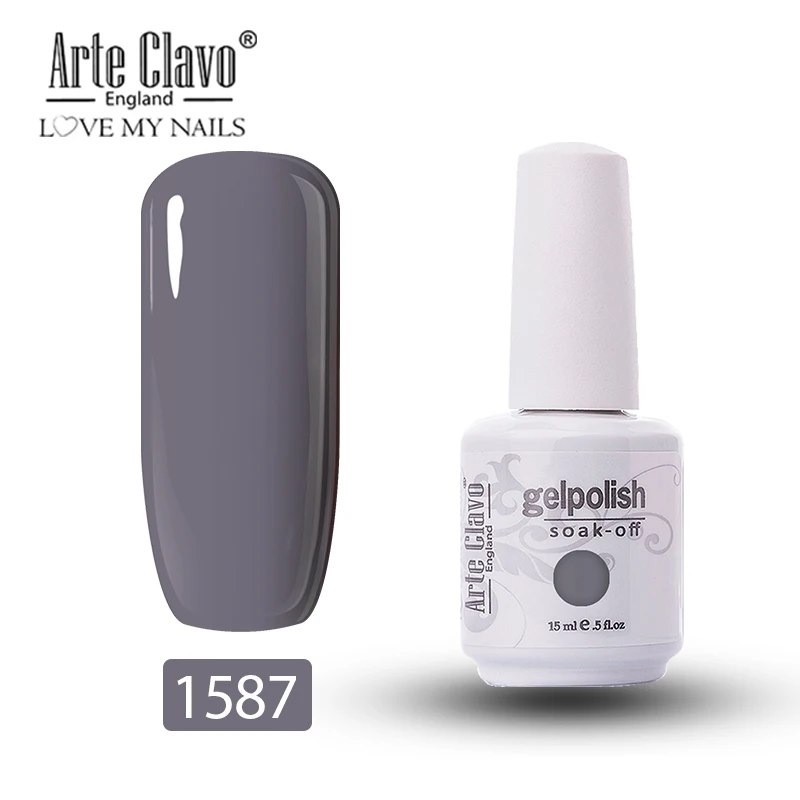 1587 Arte Clavo Гель-лак для ногтей 15 мл зеленая серия гель uv Vernis Гибридный гель лак для маникюра дизайн ногтей Белый Гель-лак замачиваемый - Цвет: 1587