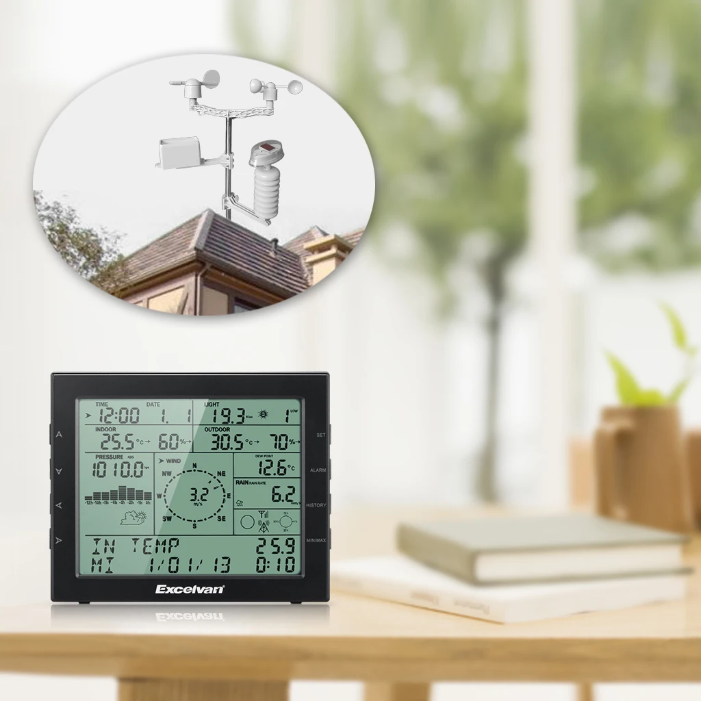 Excelvan Профессиональная беспроводная метеостанция с интернет загрузкой УФ