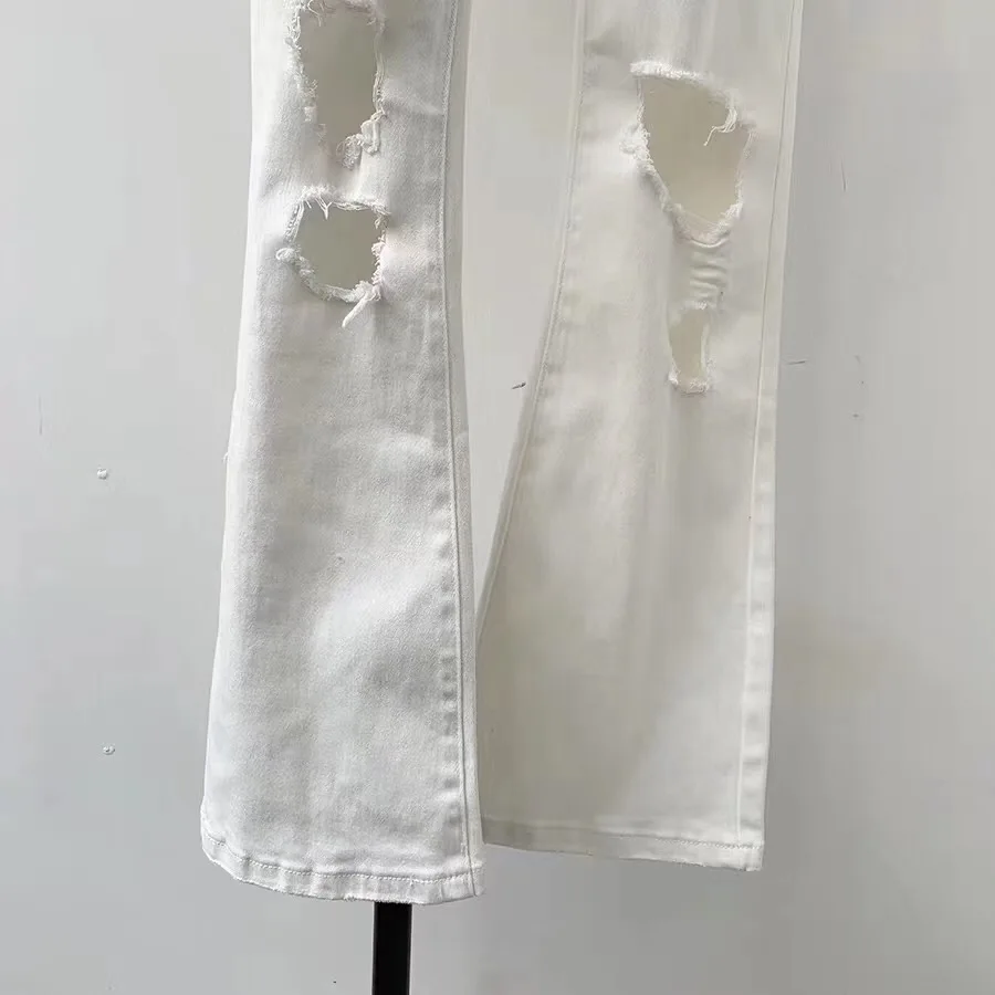 Женские джинсы с завышенной талией черные и белые повседневные эластичные