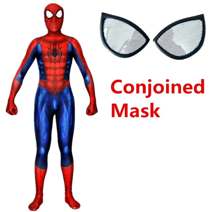 Conjoined Mask Для взрослых и детей Удивительный Человек-паук Косплэй костюм 3D принтом супергерой zentai паук мышцы Боди Комбинезоны для женщин - Цвет: Conjoined Mask