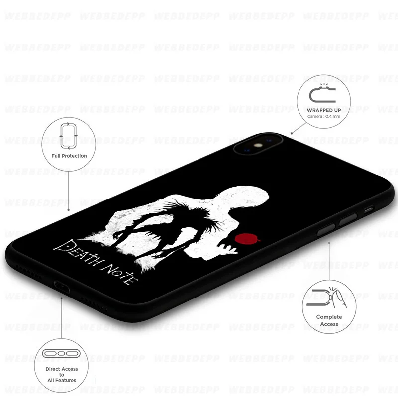 WEBBEDEPP Anime Death Note Soft Case for Huawei Mate Honor 20 6A 7A 7C 7X 8 9 9X 10 View Lite Pro 30 |