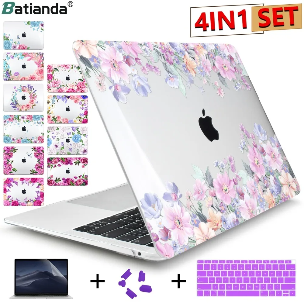 Чехол с кристаллами для 2018 Macbook Air 13 &quotA1932 милый цветочный пластиковый жесткий