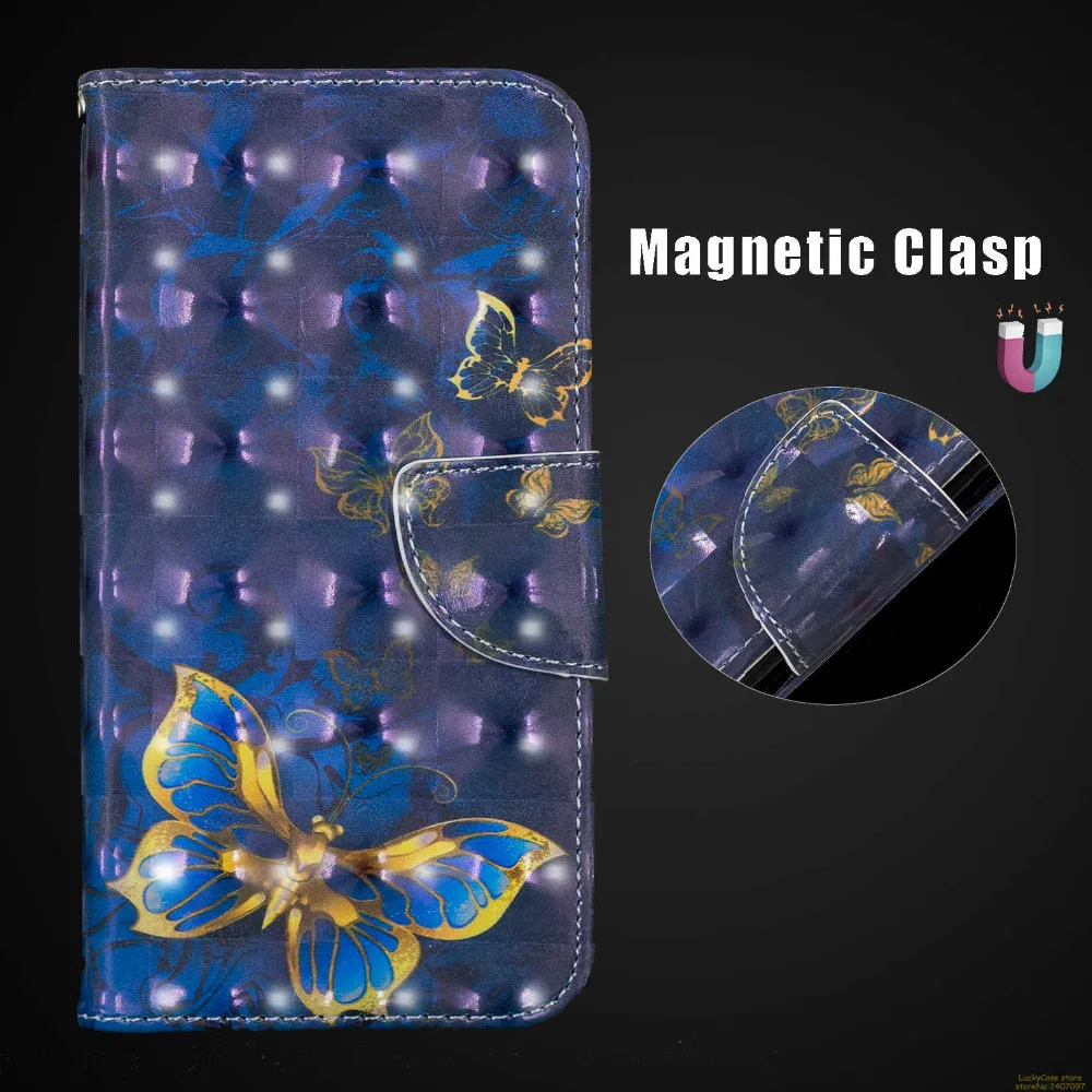 Глянцевая 3D роспись кожаный бумажник чехол для телефона fundas coque huawei Y6 2018 hoesje caja tok