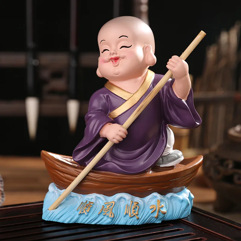 Ручная работа милая статуя монаха Будды | Дом и сад