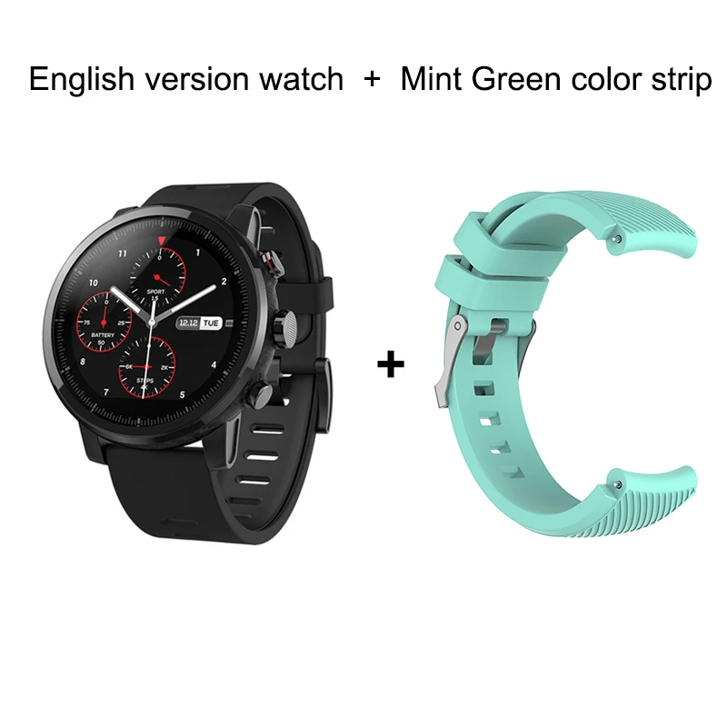 Серый Huami смарт-спортивные часы Amazfit Stratos 2 gps 5ATM для воды 1,34 ''2.5D экран gps Firstbeat для плавания - Цвет: Серый