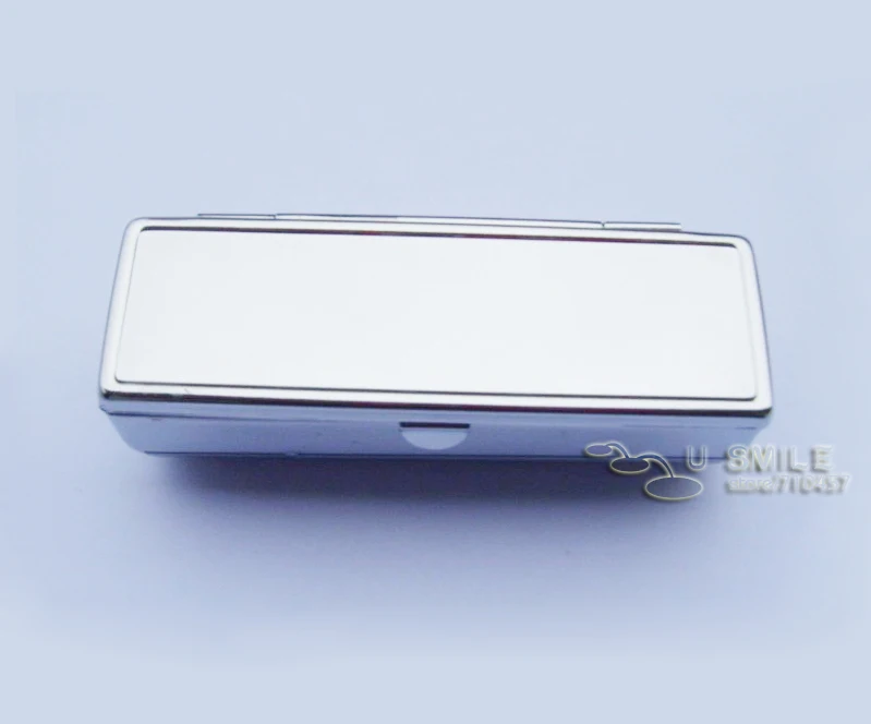 Металлический зеркальный чехол для губной помады серебристого цвета 1000X