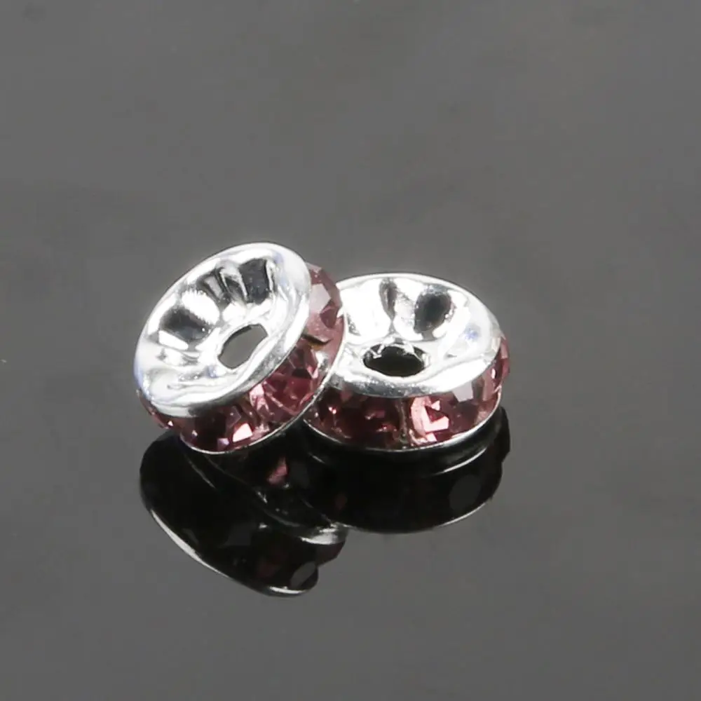 Light Purple Crystal 50 шт 6 мм Смешанные Разноцветные кристаллы, стразы рондели разделительные бусины для изготовления украшений вручную Браслет 17 цветов на выбор - Цвет: Light Purple Crystal