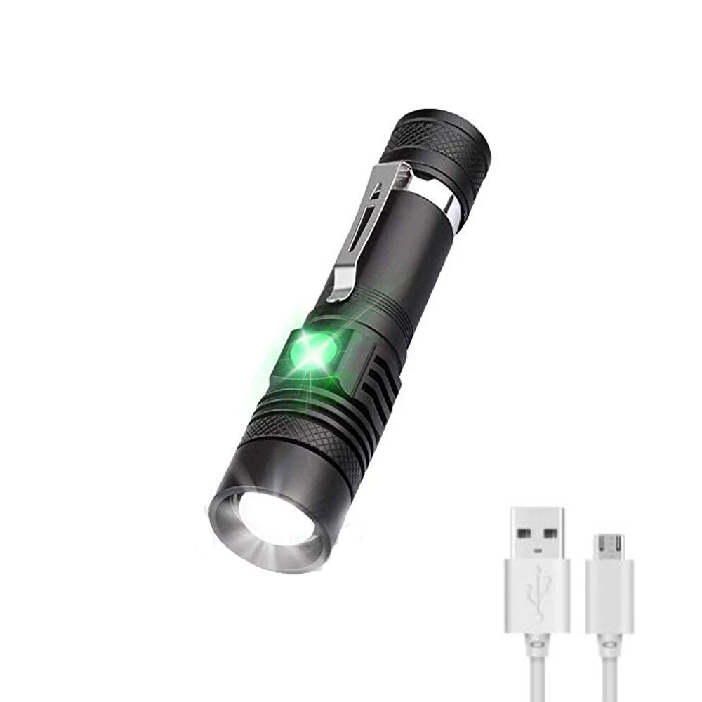 Светодиодный фонарик USB Перезаряжаемый масштабируемый супер яркий светодиодный