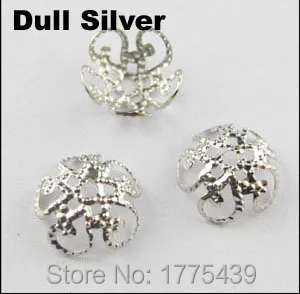 Бесплатная доставка концевые заглушки для бус 10 мм 5 листьев с полым цветком