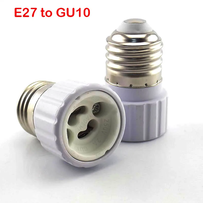 E27 to Gu10 AC E27 для E14 для E12 GU10 B22 адаптер для Светодиодный лампочки База Разъем огнеупорные лампа конвертер преобразования качество держатель ножа - Color: E27 to Gu10