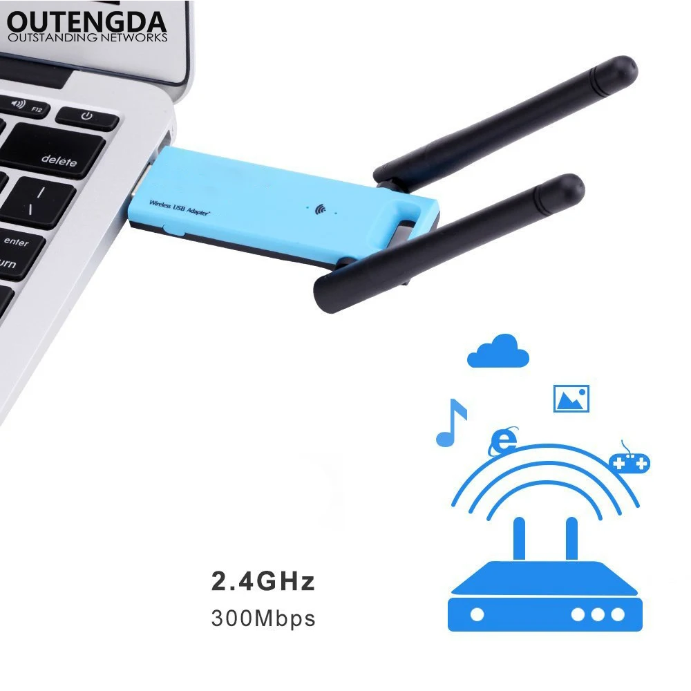 300 Мбит/с USB WiFi повторитель адаптера 11N Wifi усилитель сигнала внешняя антенна