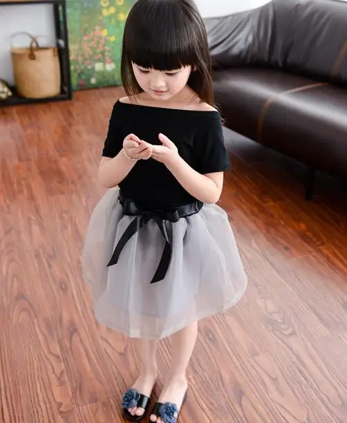 Bosudhsou 2017 Summer Children Cotton T-shirt+Tutu Skirt Tutu Dress Girls Clothing Sets 2-6 years New Fashion Kids Clothes | Детская