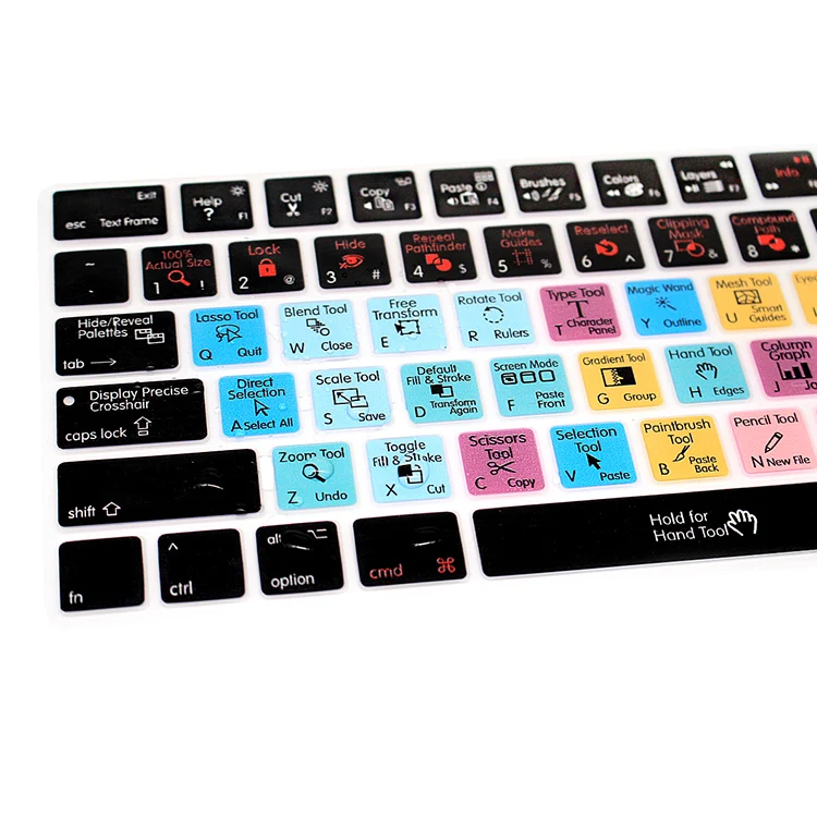Прочный силиконовый чехол для клавиатуры Adobe Illustrator AI Hotkeys Apple Magic MLA22B/A US защита