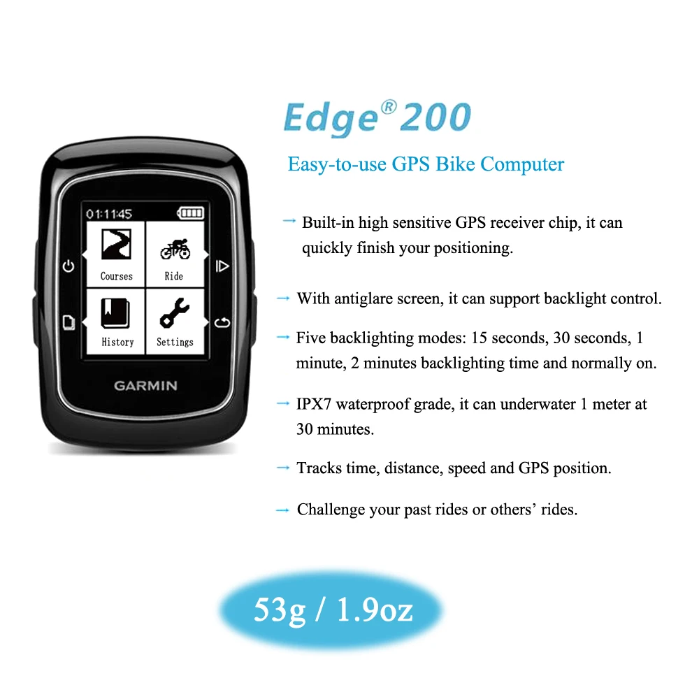 GARMIN Edge 200 gps включен велосипедов компьютер IPX7 велосипед Велоспорт компьютер MTB шоссейном велосипеде Беспроводной спидометр велосипед Mileometer
