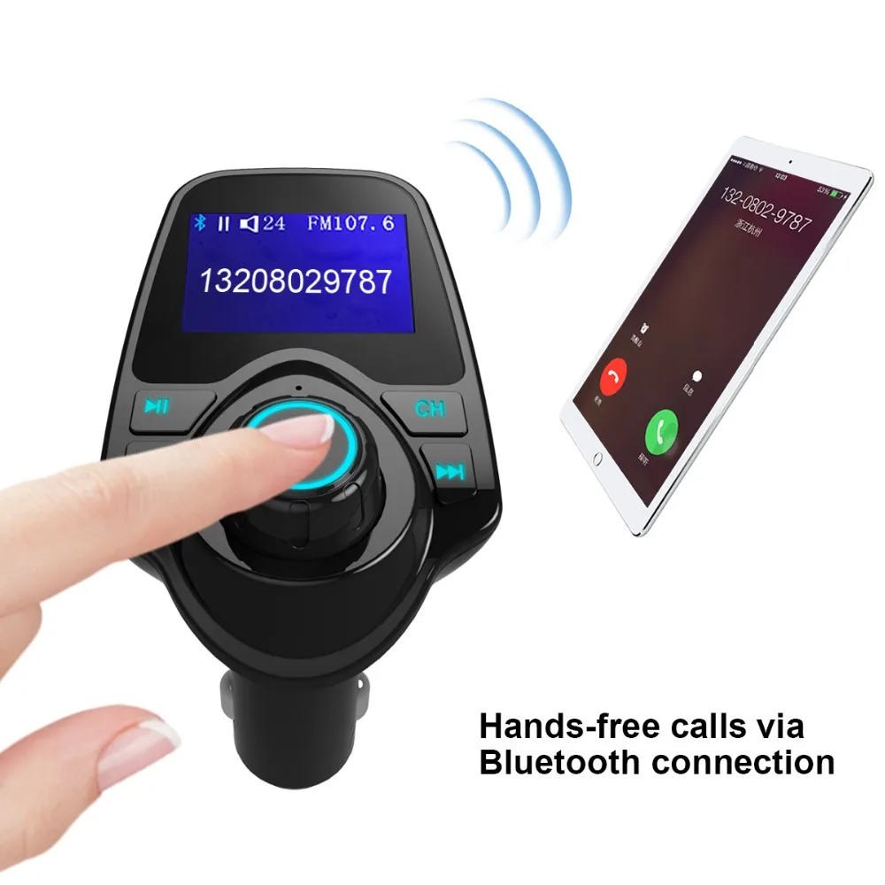 Bluetooth беспроводной MP3 музыкальный плеер fm передатчик A2DP HandsFree Car Kit адаптер 5V 2.1A Dual
