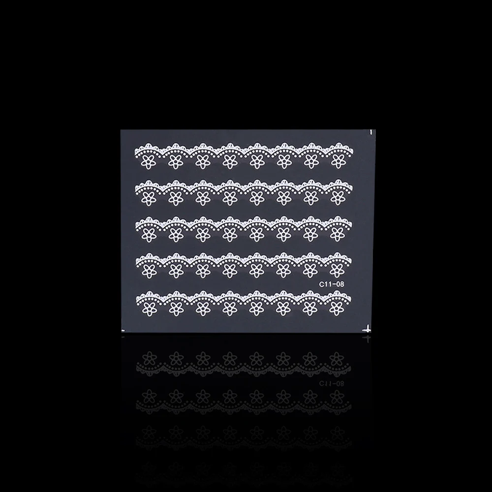 30 шт./компл. белая фотография 3D смешанный дизайн наклейки для ногтей случайные
