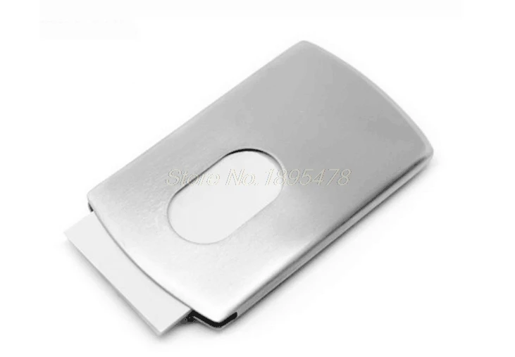 

300Piece Business Card Holder Women Vogue Thumb Slide Out Stainless Steel Pocket ID Credit Card Holder Case for Men
