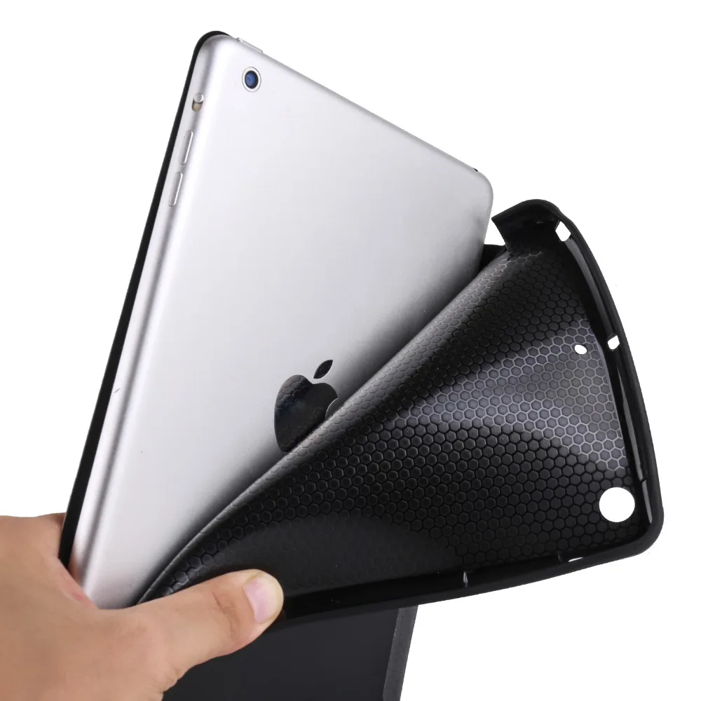 Чехол для Apple ipad Air 1 (2013): A1474&#x27A1475&#x27A1476. из кожи и мягкого силикона защита угла сна