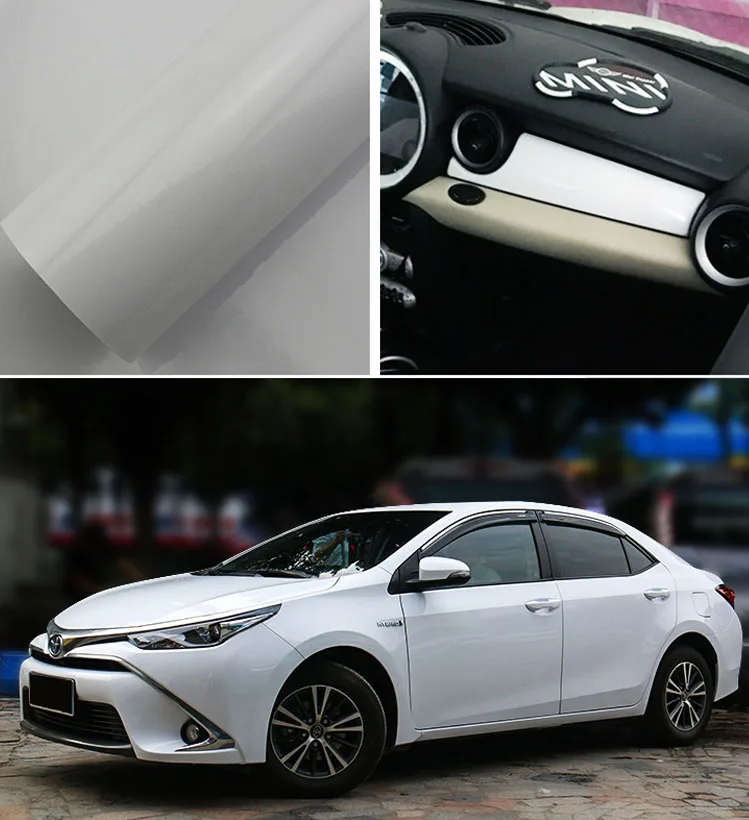 

Bright Glossy White Vinyl Film Car Decal Wrap Sticker White Gloss Film Wrap Retail For HOOD Roof Motorcycle Scooter