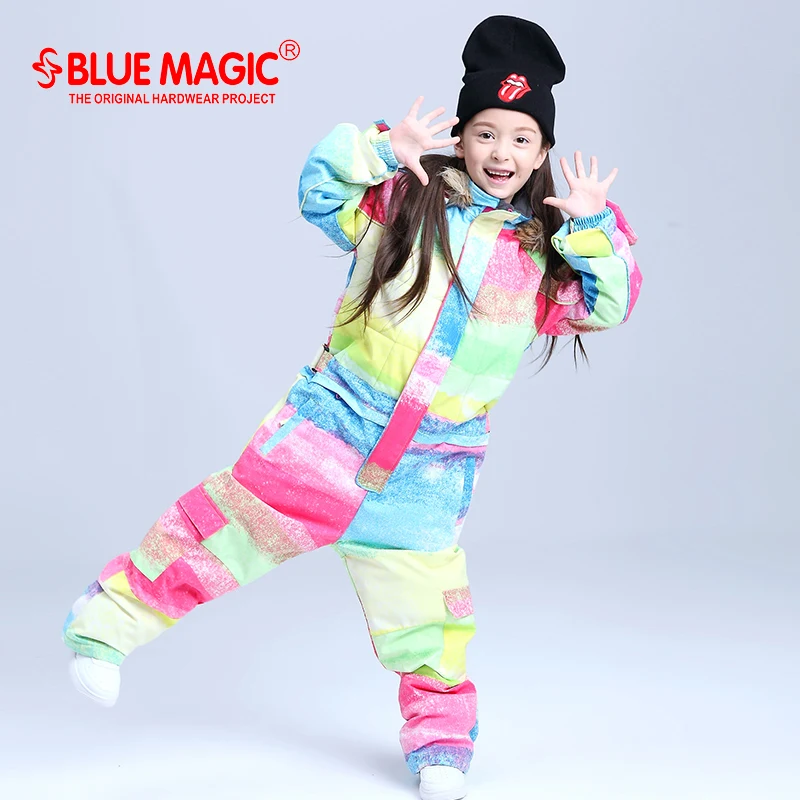 19 лыжных костюмов bluemagic для детей, водонепроницаемый комбинезон для прогулок на открытом воздухе для девочек и мальчиков, куртка для сноуборда Водонепроницаемый Лыжный комбинезон-30 градусов