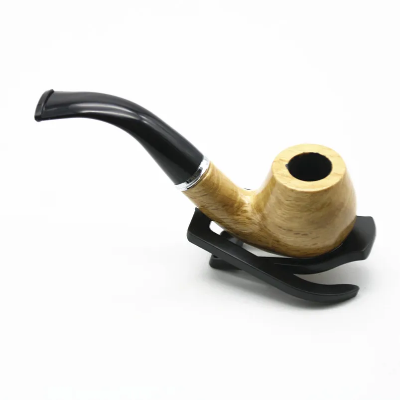 1 шт. 140 мм прочная желтая трубка для табака твердый деревянный черный держатель
