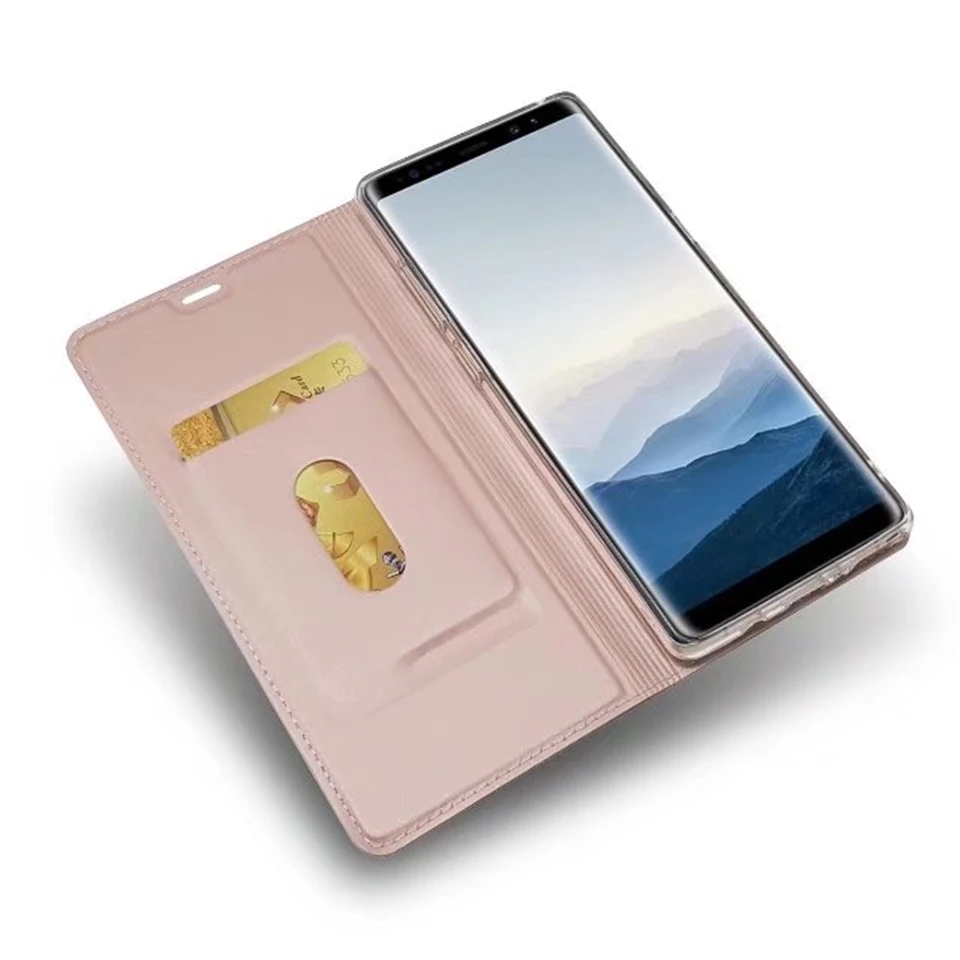 Роскошный автоматический адсорбции Кожа PU чехол для Samsung Galaxy Note 8 кошелек крышка