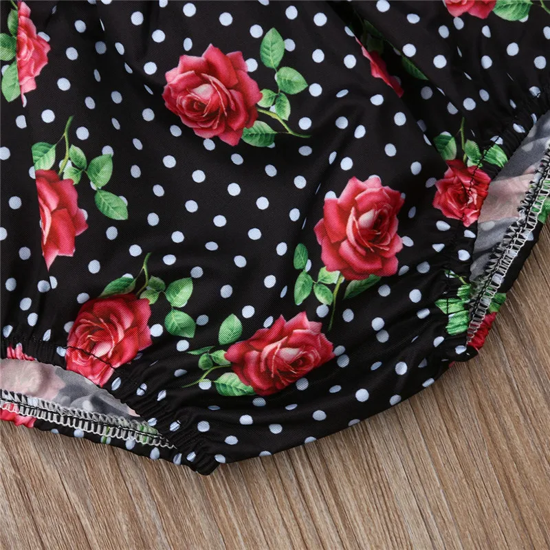 Детское Боди без рукавов с открытой спиной и цветочным принтом|Комплекты одежды|